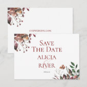 Donkere Herfst Floral Rustic sparen de Kaart van d (Voorkant / Achterkant)