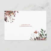 Donkere Herfst florals Rustieke bruiloft Details K Informatiekaartje (Achterkant)