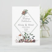 Donkere Herfst Florals Wedding Party Kaart (Staand voorkant)