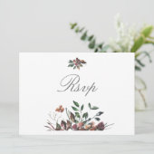 Donkere Herfst Florals Wedding Party Rsvp-kaart Kaart (Staand voorkant)