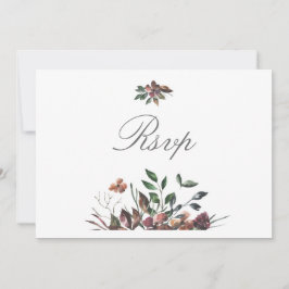 Donkere Herfst Florals Wedding Party Rsvp-kaart Kaart