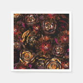 Donkere herfst gouden bloemen vieren bruiloft servet (Voorkant)