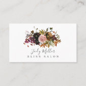 Donkere herfst Moody Floral Bouquet Salon Visitekaartje (Voorkant)