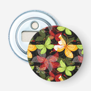Donkere herfstpatroon button flesopener