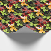 Donkere herfstpatroon cadeaupapier (Hoek)