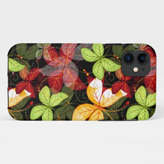 Donkere herfstpatroon Case-Mate iPhone case (Achterkant (horizontaal))
