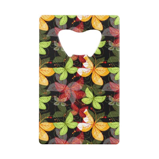 Donkere herfstpatroon creditkaart flessenopener (Voorkant)