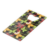 Donkere herfstpatroon creditkaart flessenopener (Voorkant Gekanteld)