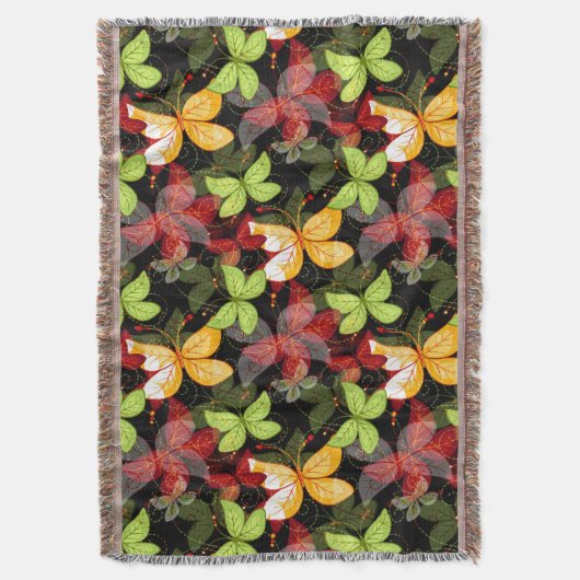 Donkere herfstpatroon deken (Voorkant Verticaal)