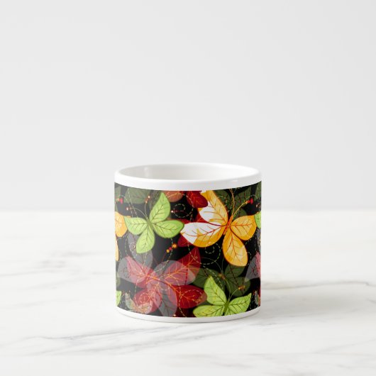 Donkere herfstpatroon espresso kop (Voorkant)