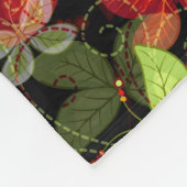 Donkere herfstpatroon fleece deken (Hoek)