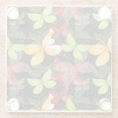 Donkere herfstpatroon glazen onderzetter (Achterkant)