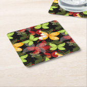 Donkere herfstpatroon kartonnen onderzetters (Schuin)