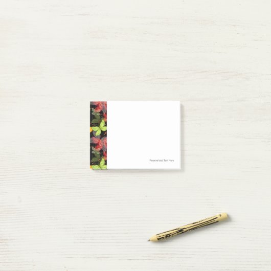 Donkere herfstpatroon post-it® notes (Op bureau)