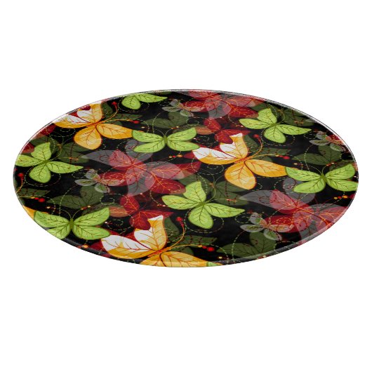 Donkere herfstpatroon snijplank (Hoek)