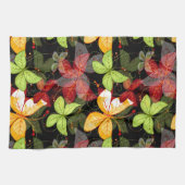 Donkere herfstpatroon theedoek (Horizontaal)