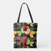 Donkere herfstpatroon tote bag (Achterkant)
