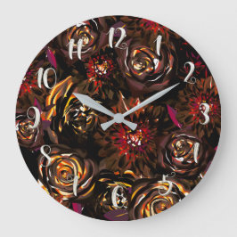 Donkere herfsttuin gloed bloemen val grote klok
