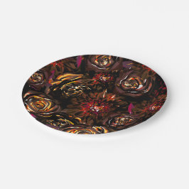 Donkere herfsttuin gloeien bloemen herfst bruiloft papieren bordje