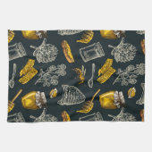 Donkere honingbijenbijenkorel  natuurlijk theedoek (Horizontaal)