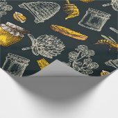 Donkere honingbijenkast  biologisch natuurlijk cadeaupapier (Hoek)