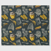 Donkere honingbijenkast  biologisch natuurlijk cadeaupapier (Vlak)