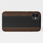 Donkere hout en koolstofvezel Stripe iPhone 5 Hoes (Achterkant (horizontaal))