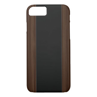 Donkere hout en koolstofvezel Stripe iPhone 7 hoes