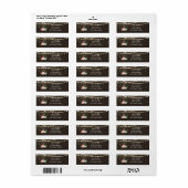 Donkere hout & rustieke bloem- & lichtjes adreslab etiket (Full Sheet)