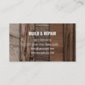 Donkere houten graan Professional Carpenter Woodpl Visitekaartje (Achterkant)