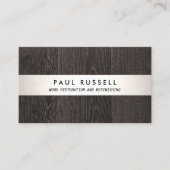 Donkere Houten Graan Rustieke Timmerwerk en Vloere Visitekaartje (Voorkant)