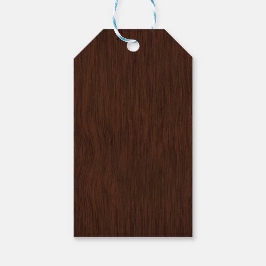 Donkere houten korrels: achtergrond cadeaulabel (Voorkant)
