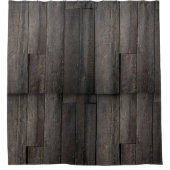 donkere houten planken douchegordijn (Voorkant)