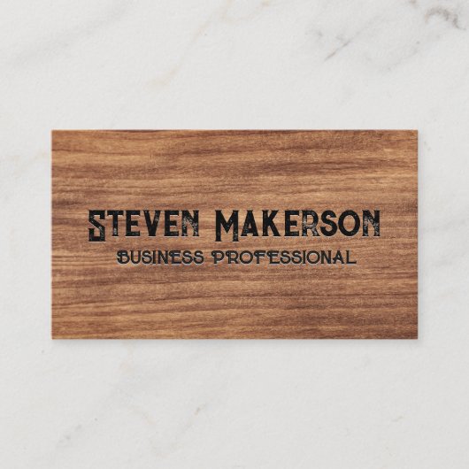 Donkere houtnerf textuur visitekaartje (Voorkant)