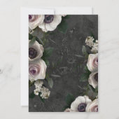 Donkere houtskool Elegante bloemenmoderne bruids l Kaart (Achterkant)