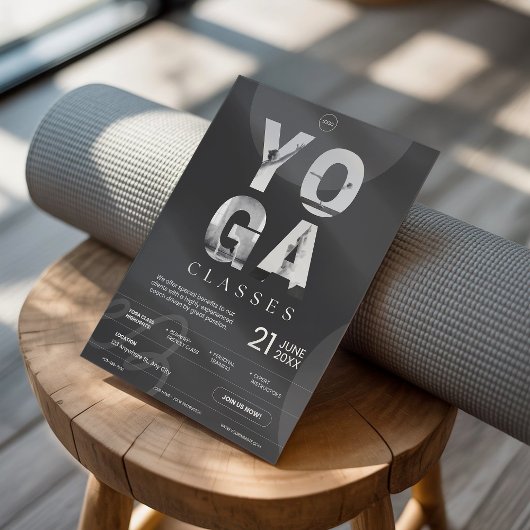 Donkere Houtskool Grijs Vetgedrukte Moderne Yoga S Flyer