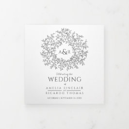 Donkere houtskool grijze monogram kunst liefdesver drieluik programma