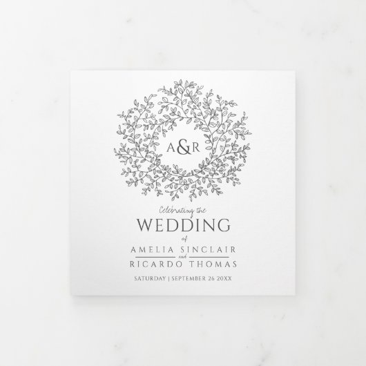 Donkere houtskool grijze monogram kunst liefdesver drieluik programma (Cover)