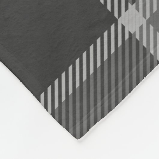 Donkere houtskool Grijze tonnen met monogram Fleece Deken (Hoek)