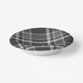 Donkere houtskool Grijze tonnen met monogram Papieren Kommen (Gebogen)