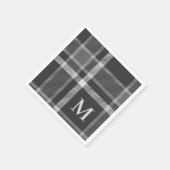 Donkere houtskool Grijze tonnen met monogram Servet (Hoek)