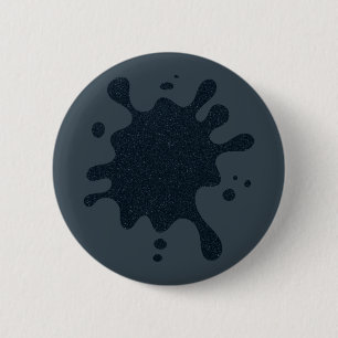 Donkere houtskoolinkt-splatterknop – Aanpasbaar Ronde Button 5,7 Cm