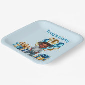 Donkere huid Jongen Vlechten Party Papieren Bordje (Gebogen)