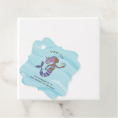 Donkere Huid Paarse Zeemeermin met Zee Schildpad V Bedankjes Labels (In situ)