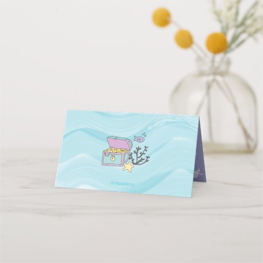 Donkere Huid Paarse Zeemeermin Verjaardag Plaatskaartje (Achterkant)