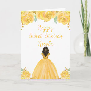 Donkere huid Princess Gold Sweet Sixteen Kaart