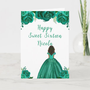 Donkere huid Princess Green Sweet Sixteen Kaart
