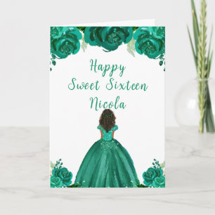 Donkere huid Princess Green Sweet Sixteen Kaart