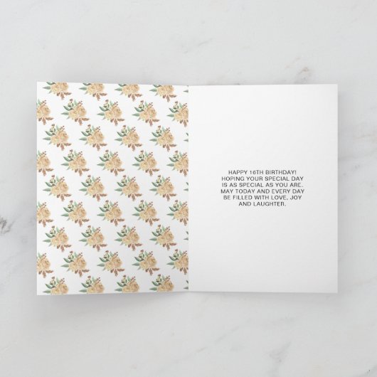 Donkere huid Princess Peach Sweet Sixteen Kaart (Binnen)