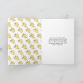 Donkere Huid Prinses Goud Bloemen Verjaardagsfeest Kaart (Binnen)